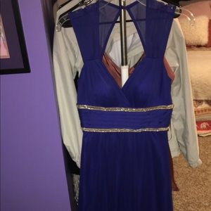Royal Blue sequin top prom dress